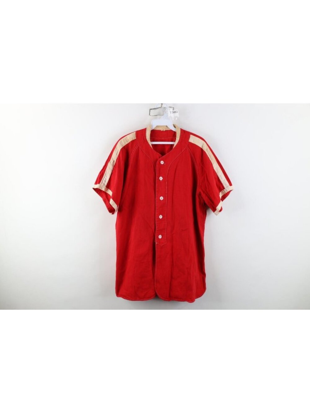 Vintage 40s 50s Mens XL Distressed Salem Baseball Jersey Uniform Red USA
